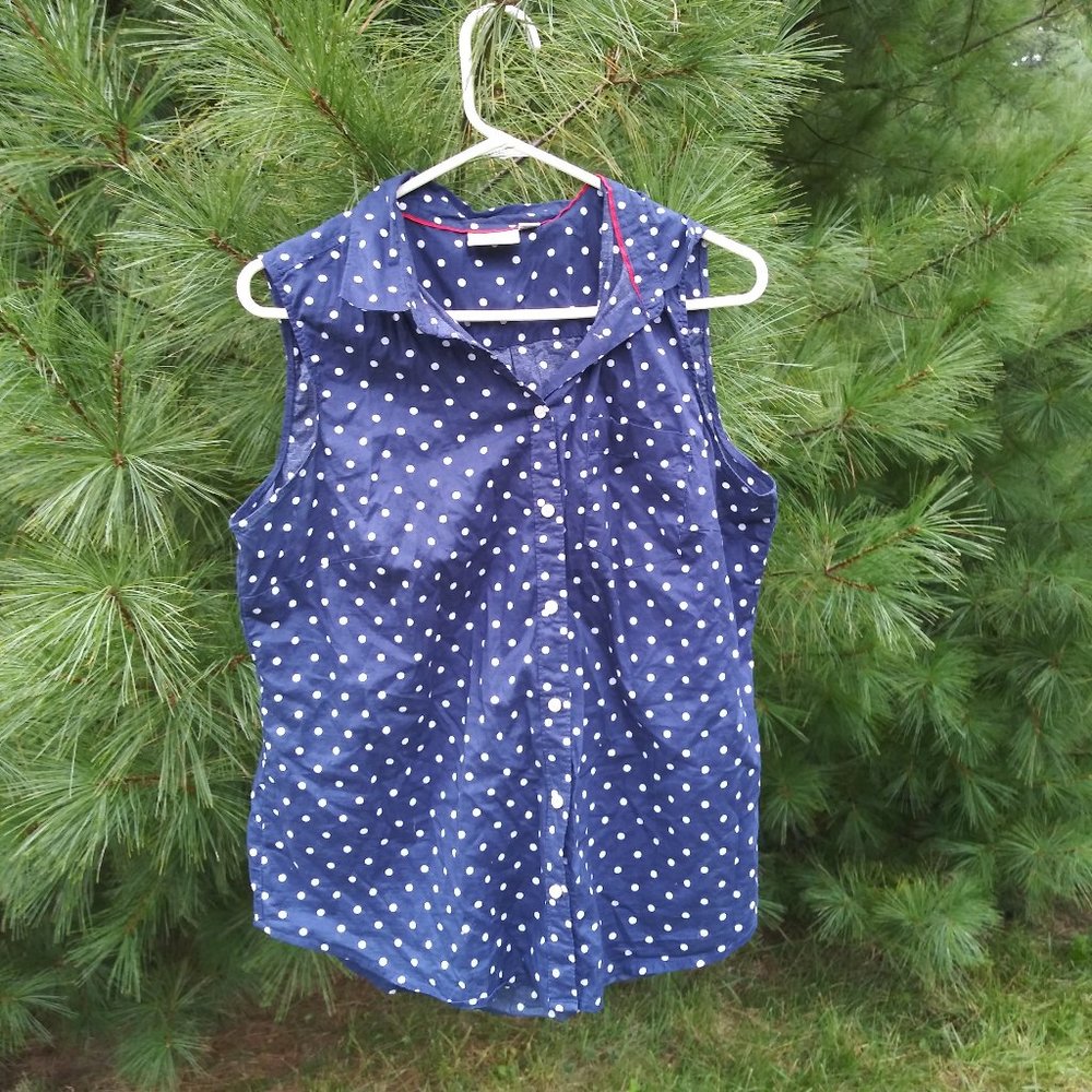 St. John's Bay Sleeveless Polka Dot Blouse